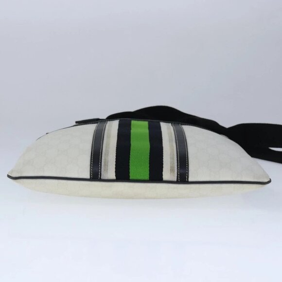 GUCCI GG Supreme Sherry Line Shoulder Bag PVC Green White 181067 Auth 103737 - Picture 7 of 16
